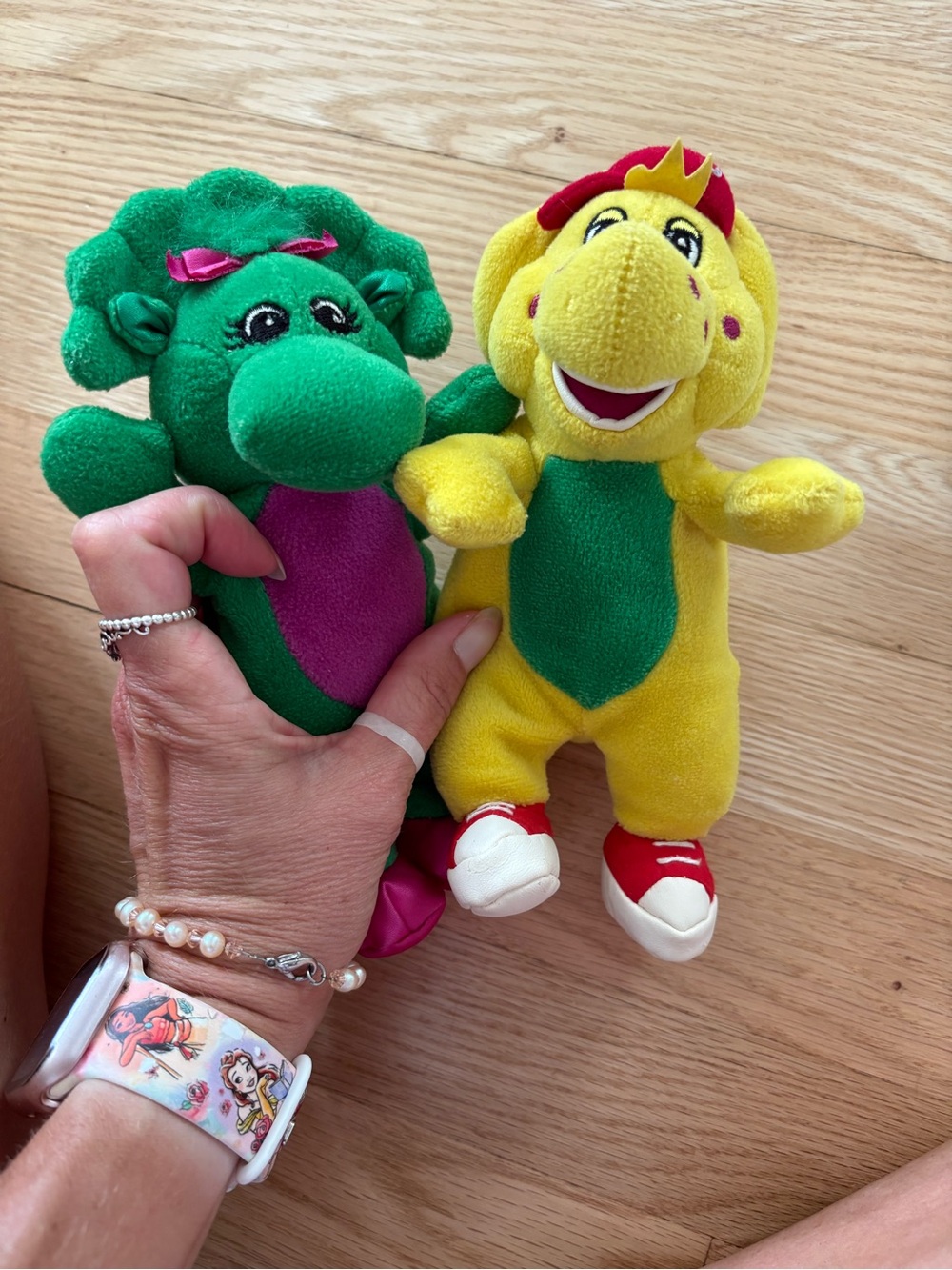 Vintage Barney BJ And Baby Bop Plush Toys Toy Dinosaur Yellow Green